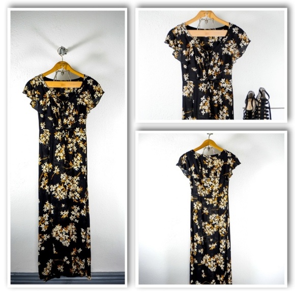 Amuse Society Alana Black Floral Maxi Dress - Picture 2 of 2
